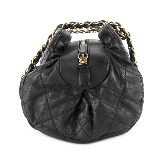 CHANEL Black Quilted Iridescent Calfskin Leather Chain Strap Bowling Bag - Picture 4 of 10